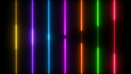 Neon light rainbow colorful background seamless loop 4k illustration.