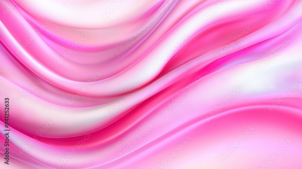 Poster   A high-resolution image featuring a close-up view of a pastel pink and white background with subtle wave patterns adorning the top and bottom edges