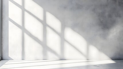 Obraz premium Flat white studio panel background near a cement wall, offering a minimalist and modern backdrop.