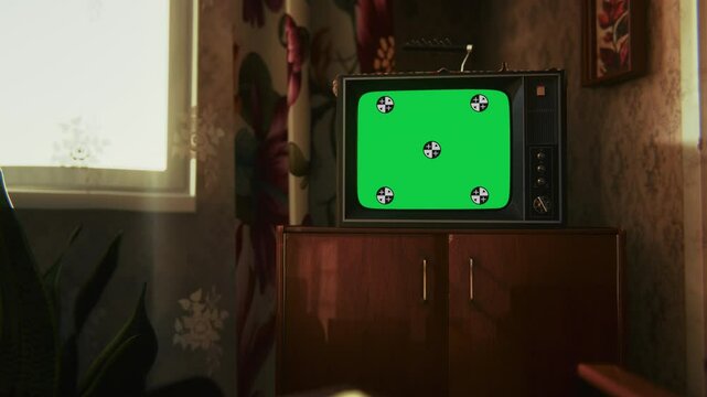Zoom in to an old soviet tv set in an old apartment.
