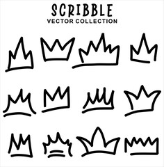 Set of hand drawn scribbles. Vector illustration. Isolated on white background.