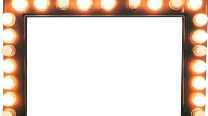 vintage mirror frame with lights isolated png transparent background