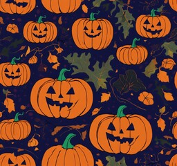 halloween pumpkin seamless pattern