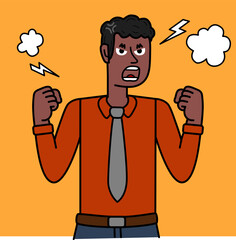 frustrated and angry black  businessman.eps