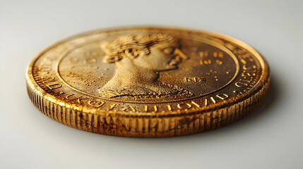 Golden Coin Closeup - 3D Illustration