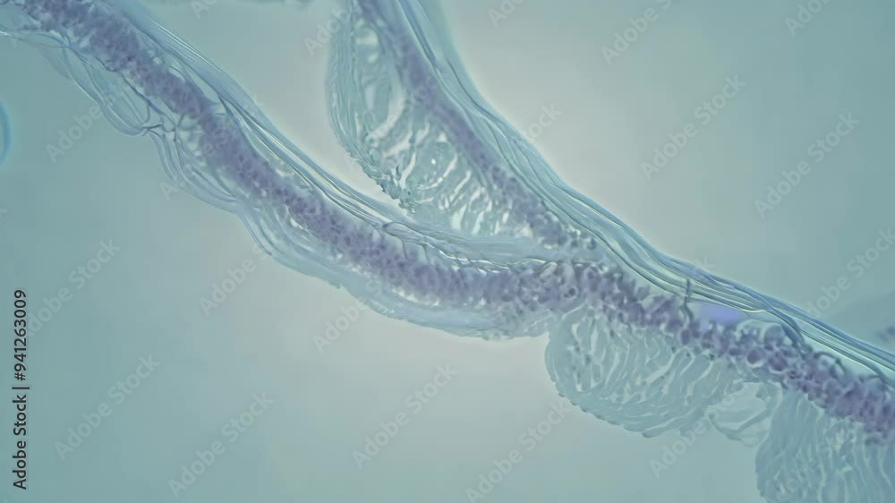 Poster exploring intricate patterns of flowing water in a serene aquatic environment during daylight