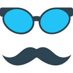 Hipster Mask vector icon in flat style 