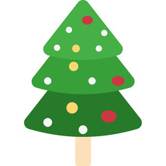 Christmas Tree vector icon in flat style 