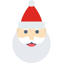 Santa Face vector icon in flat style 