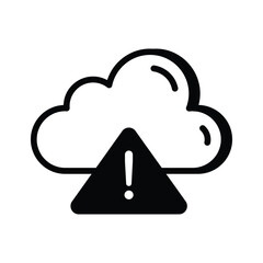 Exclamation mark with cloud showing concept icon of cloud error