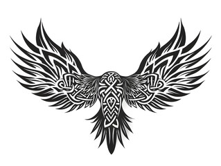 Obraz premium Bird Wings very simple traditional tattoo flash styles illustration