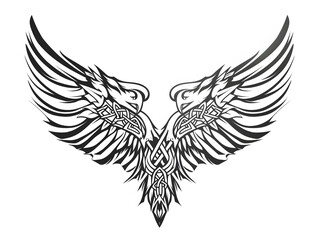 Obraz premium Bird Wings very simple traditional tattoo flash styles illustration