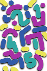 3d blobs and shapes design wallpaper numbers fonts