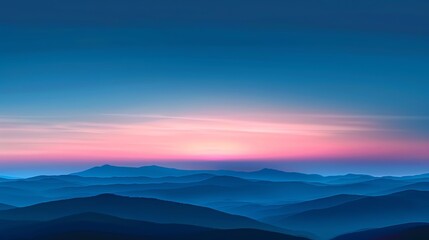 Obraz premium A view of a mountain range at sunrise or sunset.