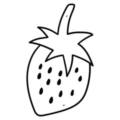 Hand drawn doodle strawberry on white background.