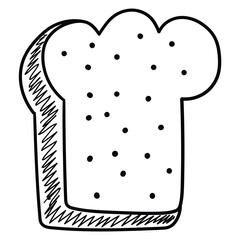 Hand drawn doodle toast on white background.