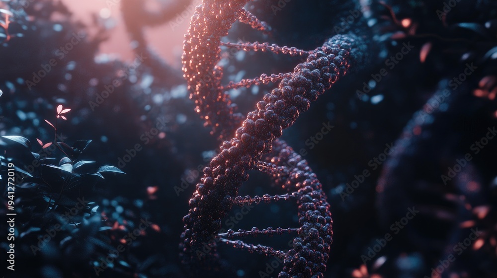 Poster 3d illustration of dna created using advanced tools in blender 3d application non generative ai rend