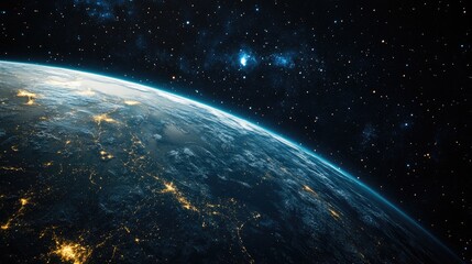 Obraz premium 3D illustration of Earth as viewed from outer space