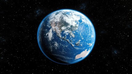 Fototapeta premium 3D illustration of Earth as viewed from outer space