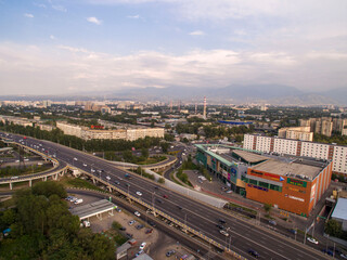 Obraz premium Almaty Cityscape with Highway and Shopping Mall
