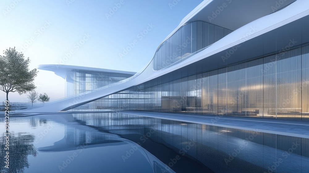 Poster 3d linear design in architecture