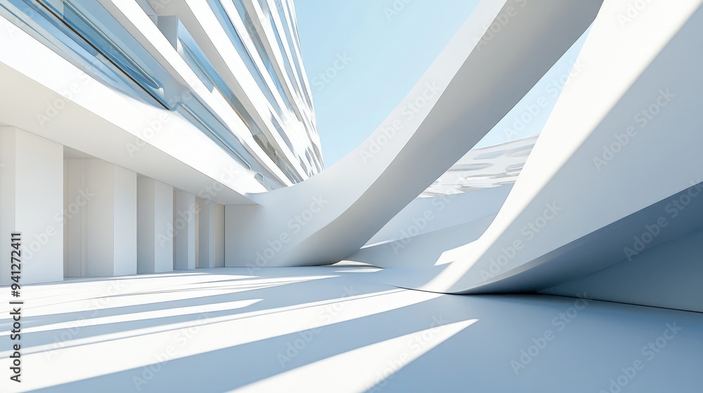 Poster 3d linear design in architecture