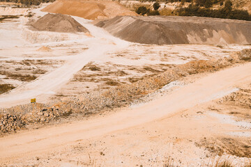 Quarry landscape under the midday sun