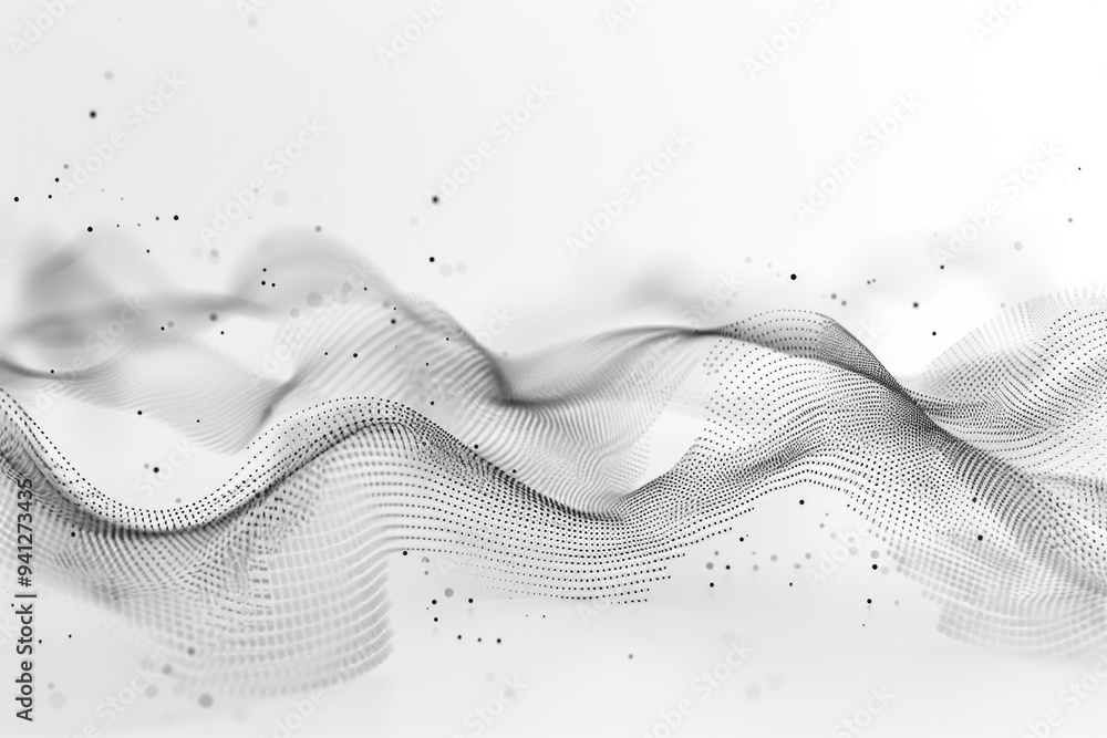 Poster a simple yet striking image of a wavy shape in shades of gray