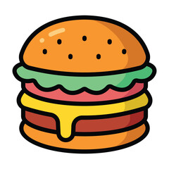 Simple Burger colorful icon. The icon can be used for websites, print templates, presentation templates, illustrations, etc