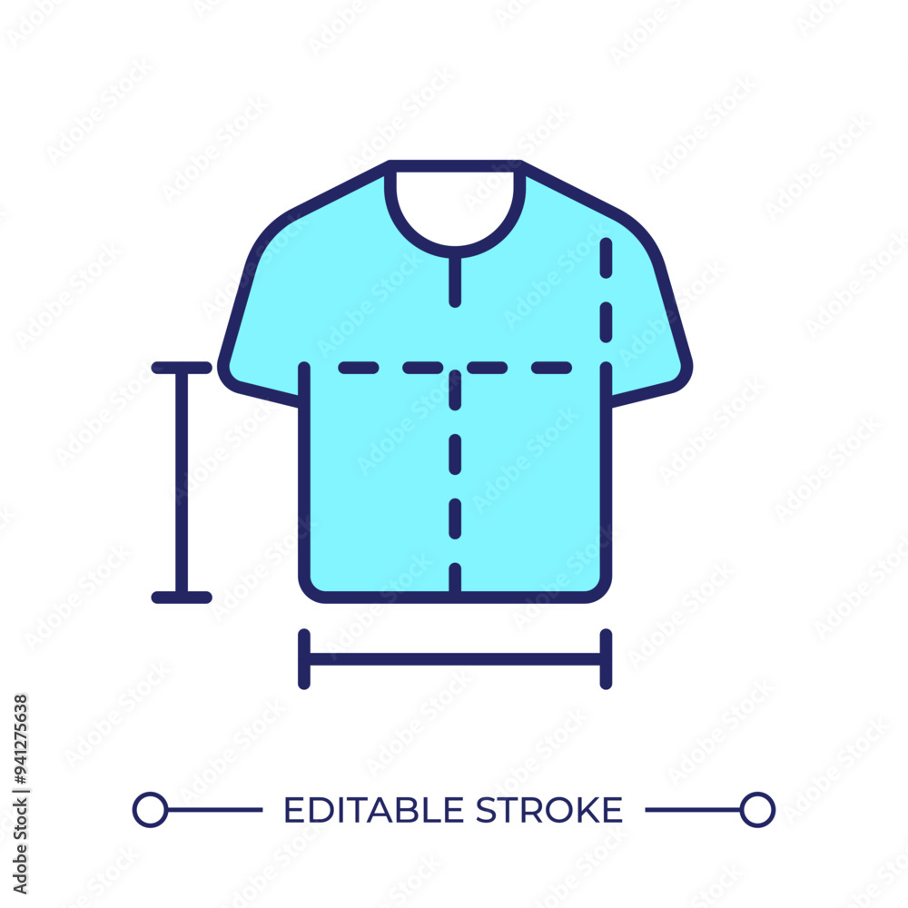 Poster t-shirt sizing rgb color icon. tee design. tshirt measurement. agile methodology, workflow strategy.
