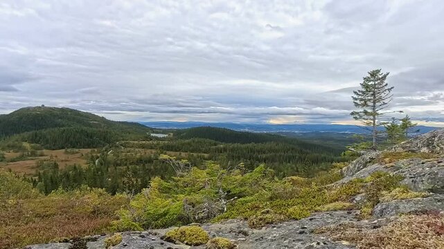 Timelapse from the top of Storheian, Bymarka, Trondheim, Norway