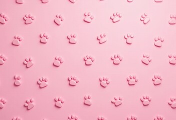 Cute Pink Dog Paw Prints Pattern: Seamless Vector Illustration for Kids, Baby, and Pet Products 