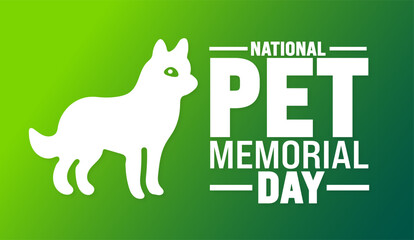 National Pet Memorial Day background or banner design template. Holiday concept. Template for background, banner, card, poster, placard, design template with unique shapes with standard color.