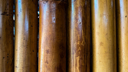 Dark Brown Bamboo Plank Fence Texture for Background