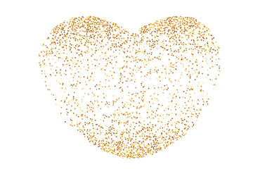 pink heart in glitter particles. shining valentine love