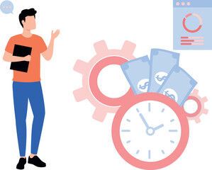 The boy is working on time management.