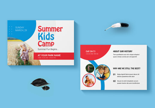 Kids Summer Camp Postcard Templates