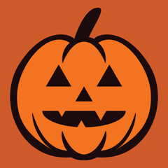 Halloween Pumpkin. Cheerful Jack-o'-Lantern, sinister, glowing pumpkin vector illustration