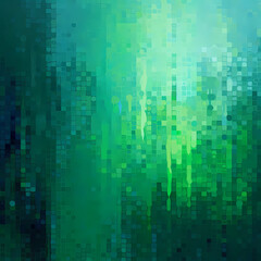 Obraz premium Abstract green mosaic pixel pattern