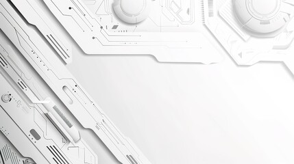 Obraz premium Stunning White Simple Technological Background: A Modern and Sleek Visual Delight. Showcasing the Fusion of Simplicity and Innovation.