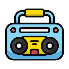 Simple Boombox colorful icon. The icon can be used for websites, print templates, presentation templates, illustrations, etc