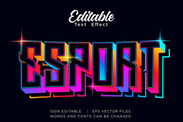 Editable Modern 3D Text Effect – Gradient Chrome Typography Vector Design