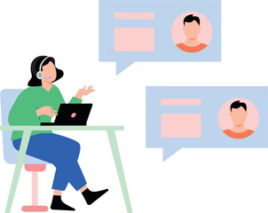 The guy is talking to customer service.