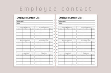 Employee Contact List interior design
