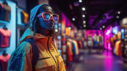 vibrant sportswear collection displayed in a modern welllit store mannequins showcase trendy athleisure outfits dynamic layout with bold colors and sleek design elements