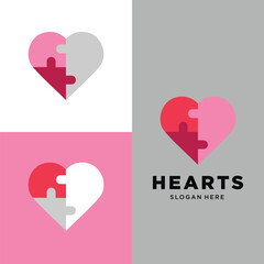 Vector logo line art design icon love modern logo