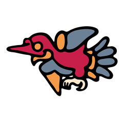 Tribal bird. Aztec style Mexican design