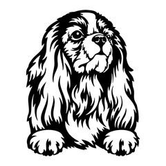 Peeking Spaniel - Dog lover owner gift - Dog cut file - Peeking Dog Cut Stencil
