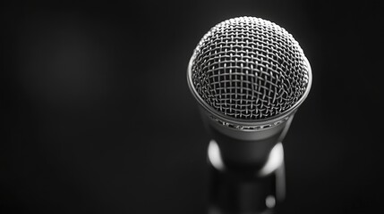 Microphone standing on stage waiting for the singer