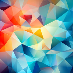 Fototapeta premium Abstract blue and orange polygon pattern